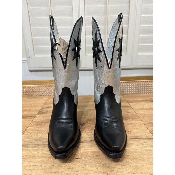 Ariat Women's Starlight X Toe Western Boot Silver Black Leather Sz 9 NWOB Cowboy - Picture 5 of 16